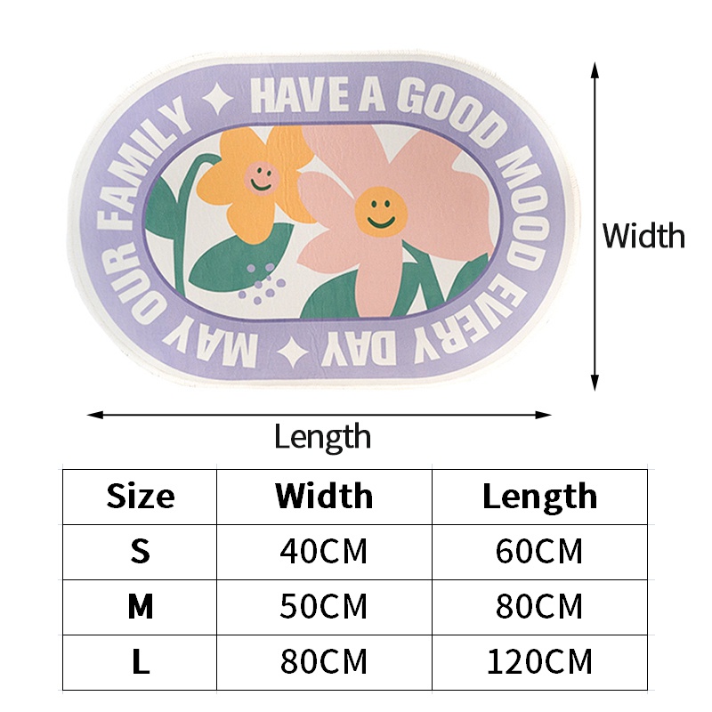 Thảm lót cửa chùi chân chống trượt họa tiết hoạt hình dễ thương