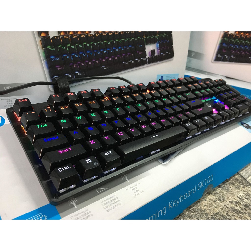 [Ảnh Thật Video tự quay ] Bàn phím cơ chơi game Hp GK100F, blue switch phù hợp cho PC và Laptop