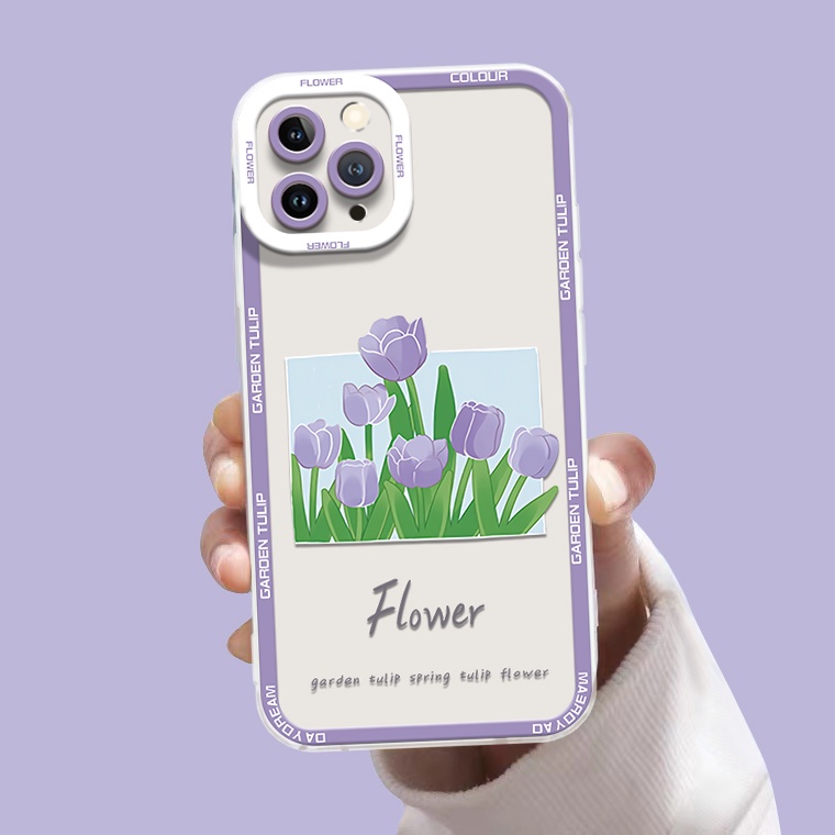Ốp Điện Thoại TPU Dẻo Trong Suốt Họa Tiết Hoa Xinh Xắn Cho IPhone 14 13 12 11 Pro XS Max X XR 8 7 6 6S 14 Plus