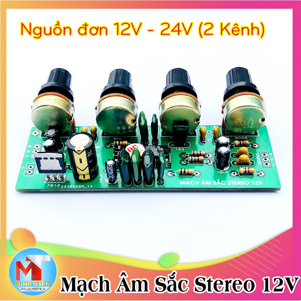 Mạch Âm Sắc Bass Treble 12V đơn - 2 Kênh