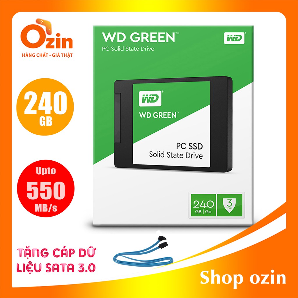 [Mã 66ELHASALE hoàn 7% đơn 500K] [RẺ VÔ ĐỊCH] Ổ cứng SSD WD Green 480GB 240Gb 120GB SATA III