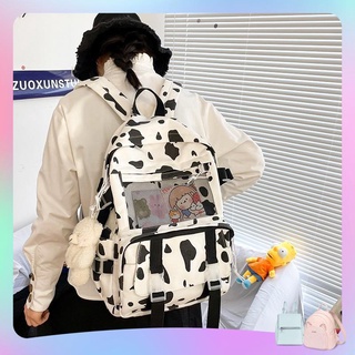 Balo ulzzang bò sữa phối lưới