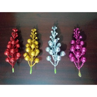 Cành quả sung nhũ kim tuyến trang trí NOEL -GIÁNG SINH, oản, tháp bánh