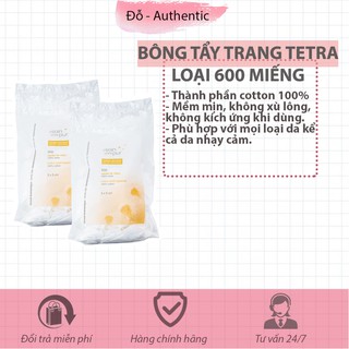 [ Hàng chính hãng] Bông tẩy trang TETRA PHÁP loại 600 miếng