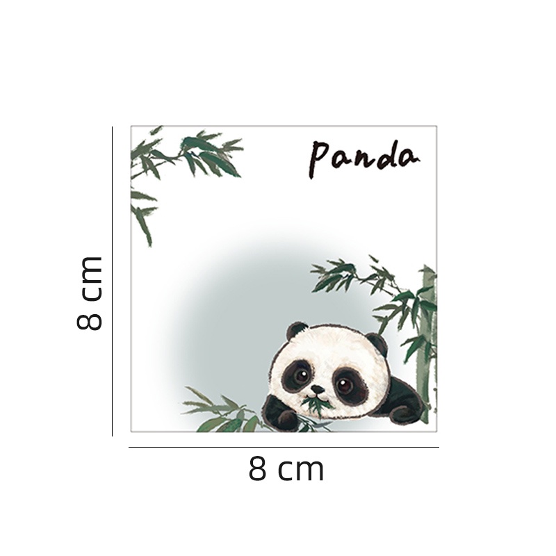 Set 50 Tờ Giấy Note Hình Vuông In Hoạt Hình Gấu Trúc Chống Dính Tiện Lợi