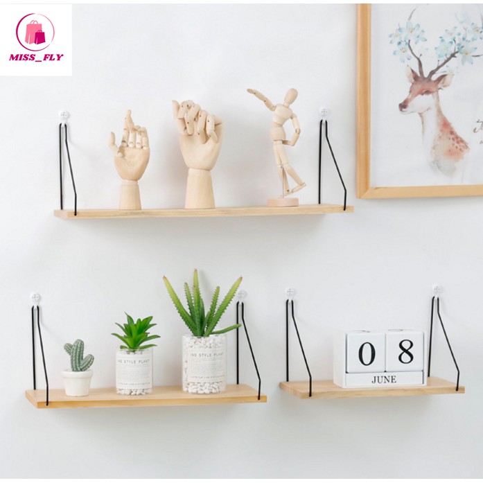 Kệ nhà tắm treo tường giá gỗ trang trí nhà cửa độc đáo, tiết kiệm không gian Kệ chữ nhất độc đáo