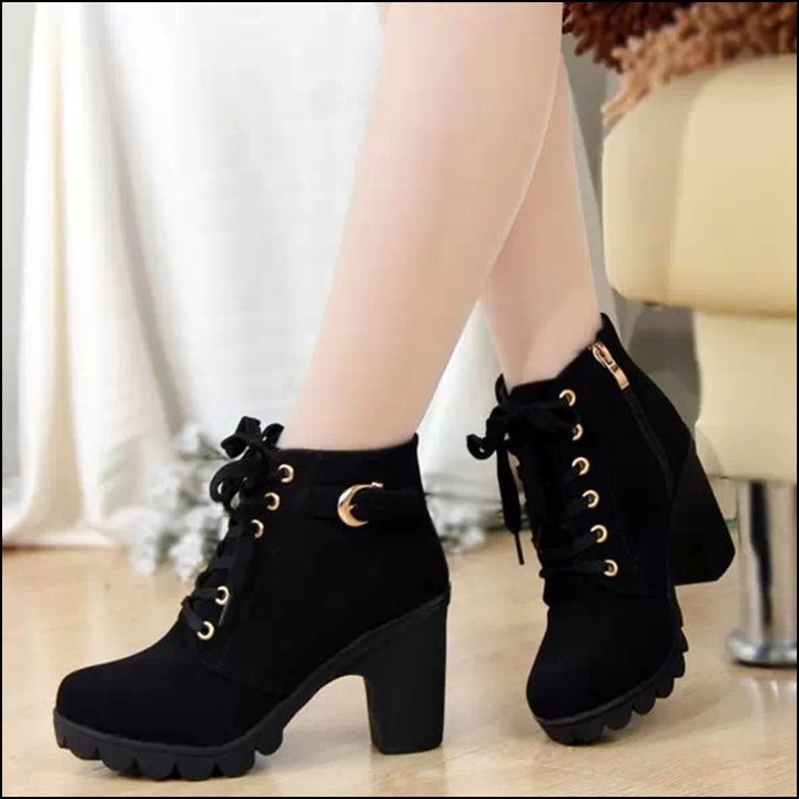 [HÀNG CÓ SẴN] Giày boot nữ dây kéo thời trang Có BIG size 35-42