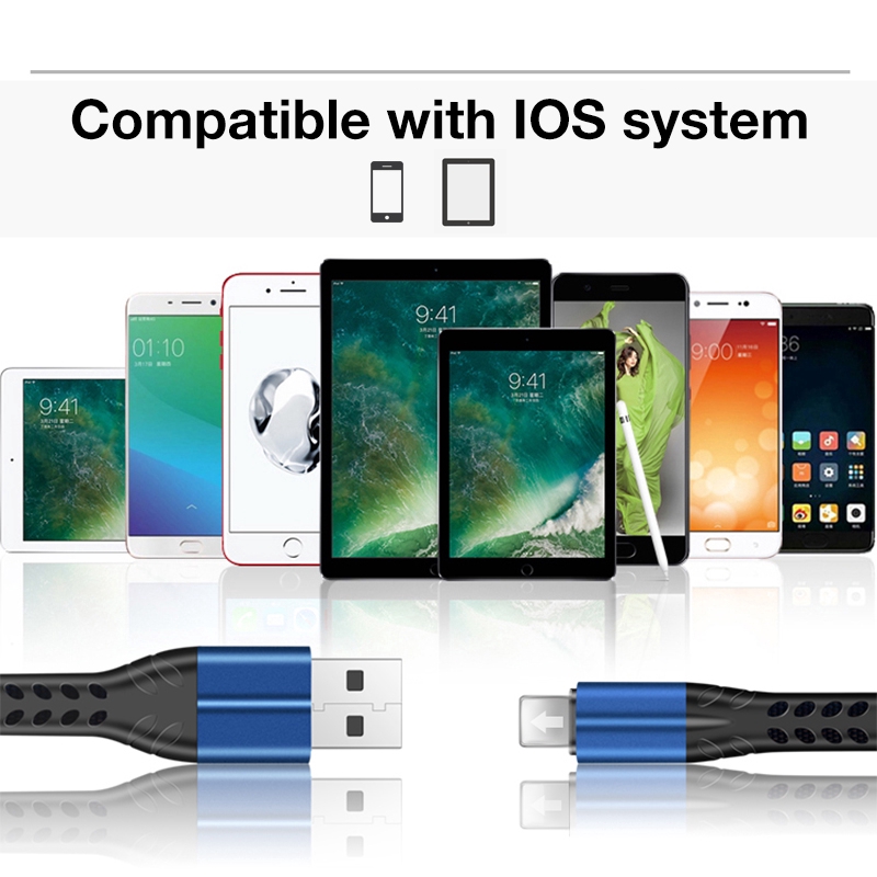 3.5A 1M Weaving Nylon Fast Charging Data Line Micro USB Type-C Lightning USB Cable For Android IOS