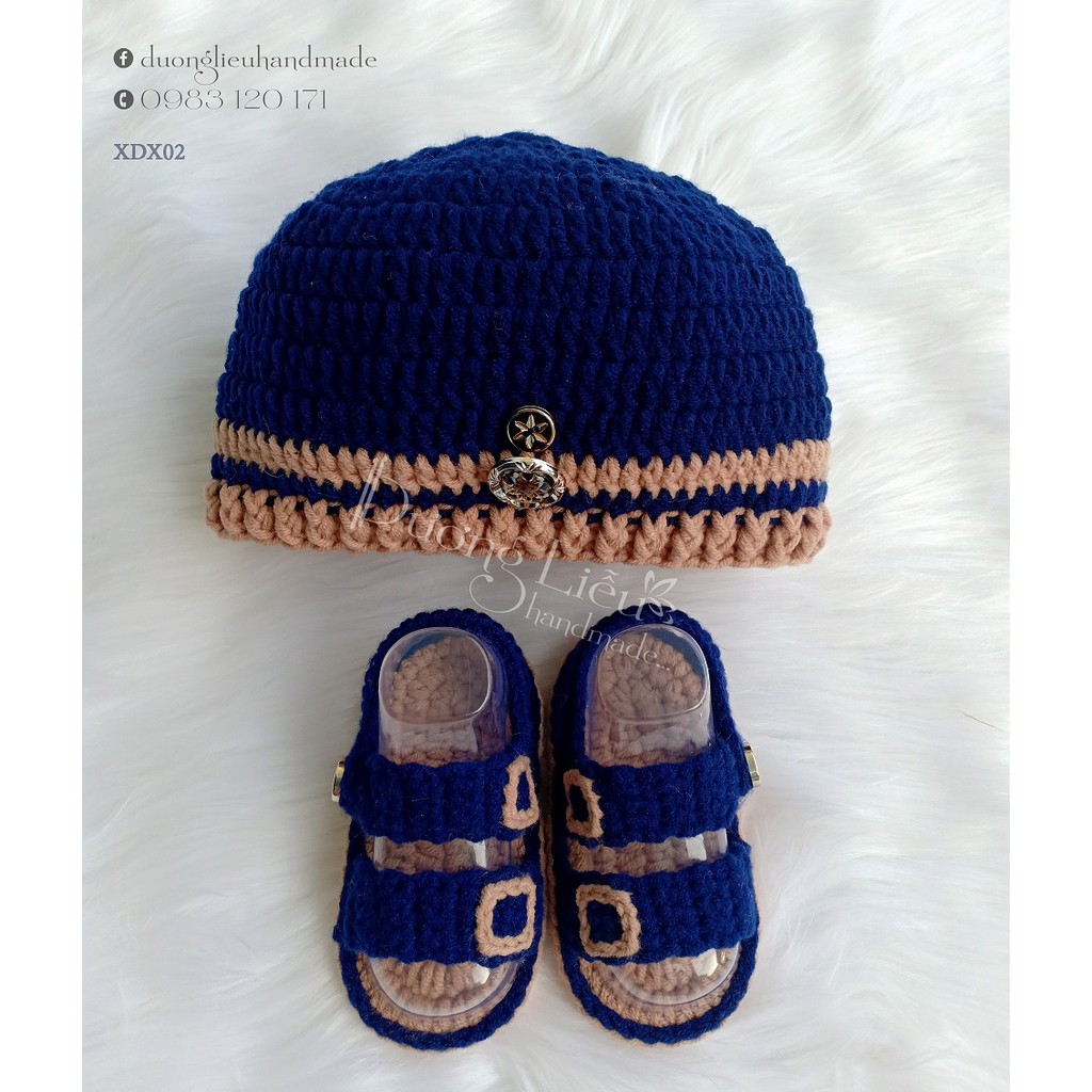 Nón giày len cho bé trai