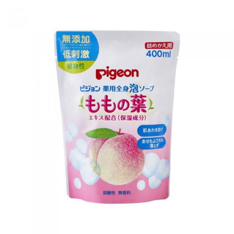 Sữa tắm gội tạo bọt Pigeon chiết xuất từ lá đào dạng túi 400ml