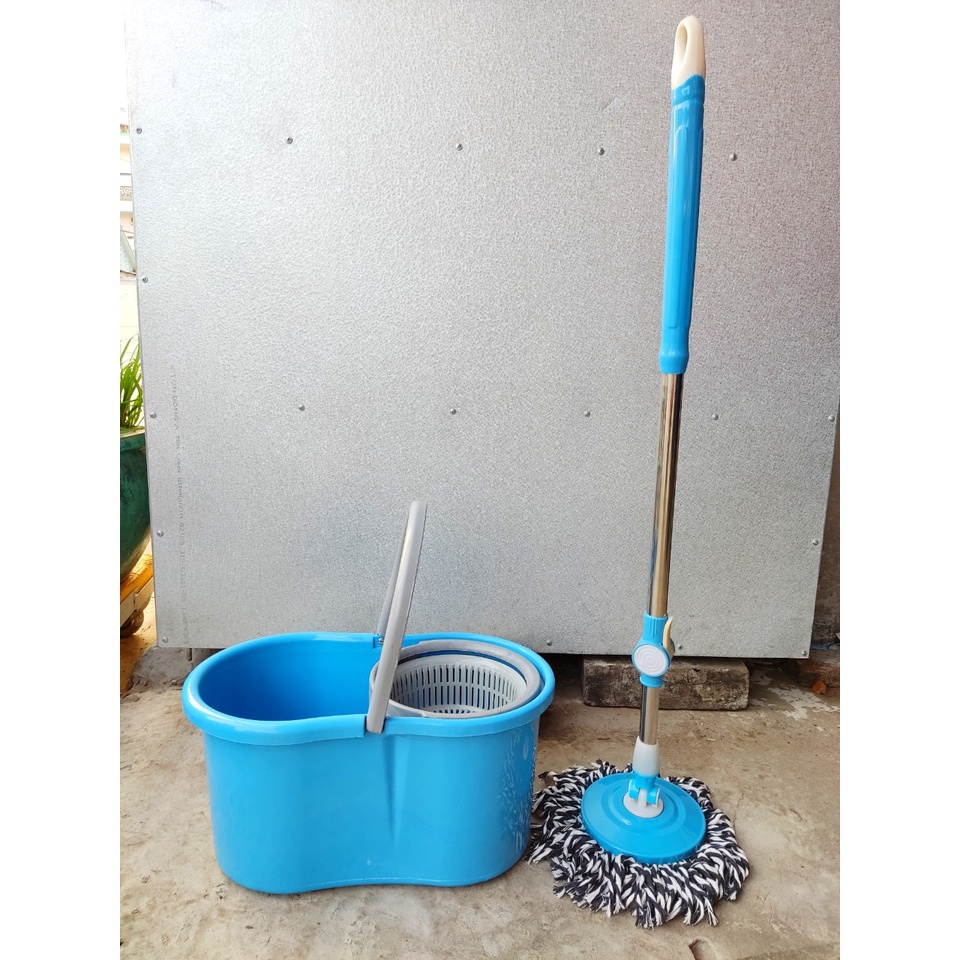 Bộ thùng lau nhà 360 độ trọn bộ: ( 1 thùng, 1 cây, 1 bông lau )
