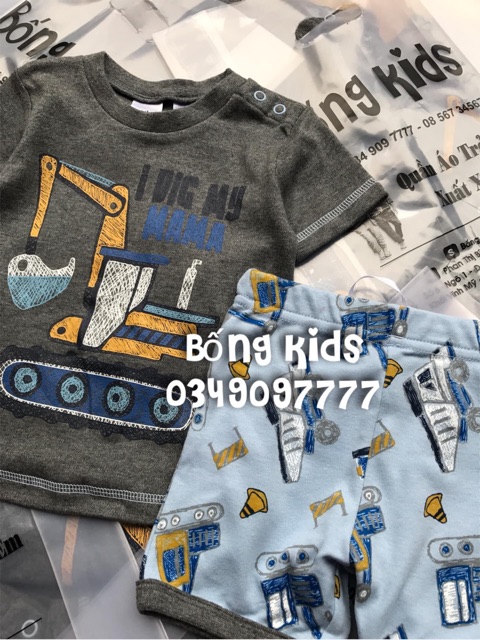 Bộ Hè Bé Trai Xe Cần Cẩu Baby Berry