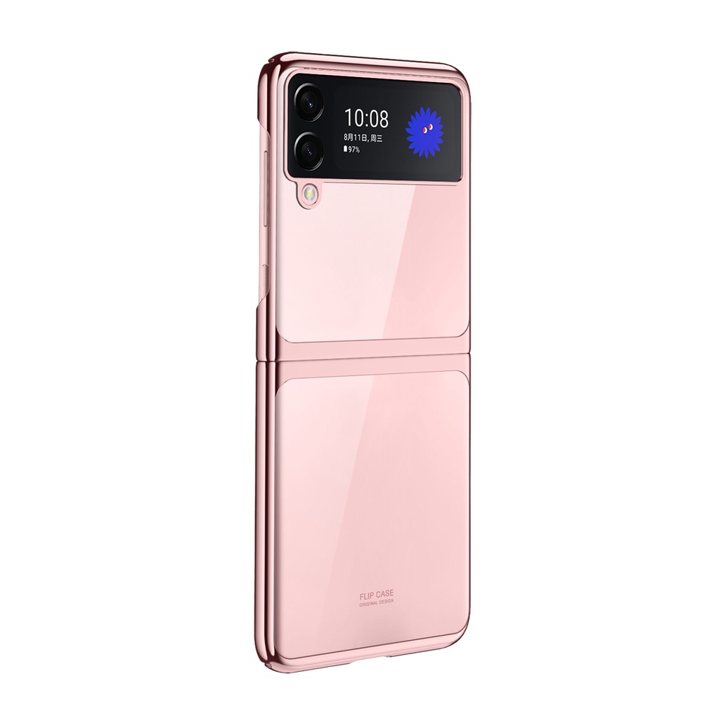 Ốp Điện Thoại Cứng Nắp Gập Siêu Mỏng Mạ Điện Màu Hồng / Tím Bảo Vệ Toàn Diện Cho Samsung Galaxy Z Flip 4 Flip 3 5g Flip3 Flip4