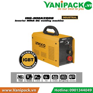 Máy hàn que Inverter IGBT Ingco ING-MMA2006, (6.3kVA - 200A)