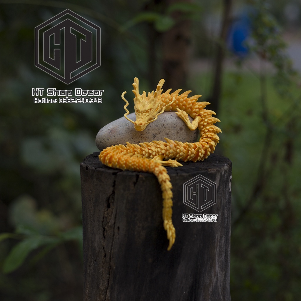 Mô Hình Rồng Vàng IN 3D trang trí nhà cửa, thủy sinh, phong thủy