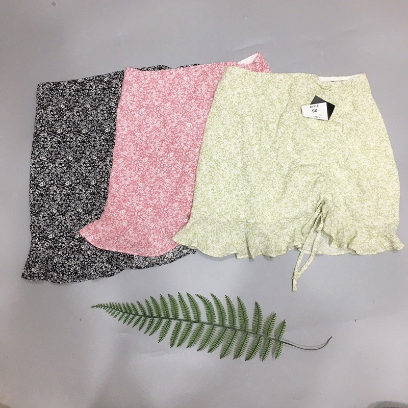 chân váy F21 hoa nhí rút dây xuất xịn