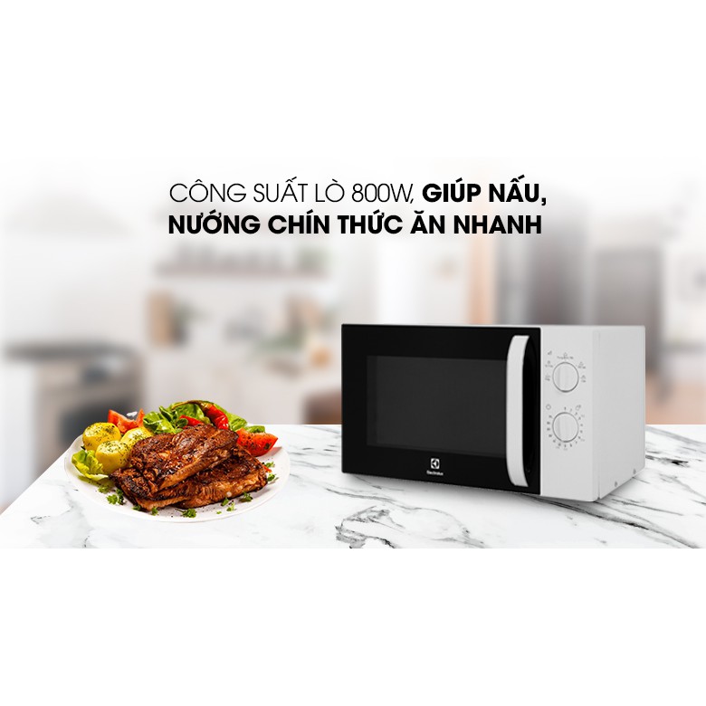 [Mã ELHADEV giảm 4% đơn 300K] Lò vi sóng để bàn Electrolux EMM23K18GW 23 lít