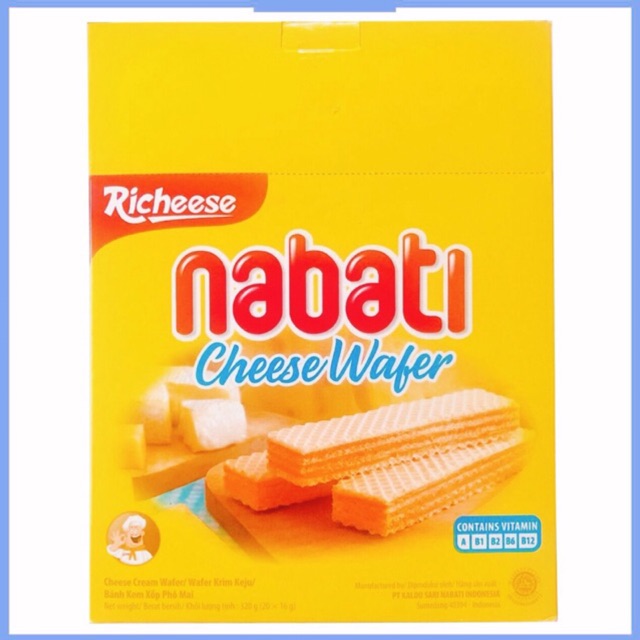Bánh Xốp Nabati Phô Mai Cheese Wafer 320g (Hộp lớn 20 thanh)