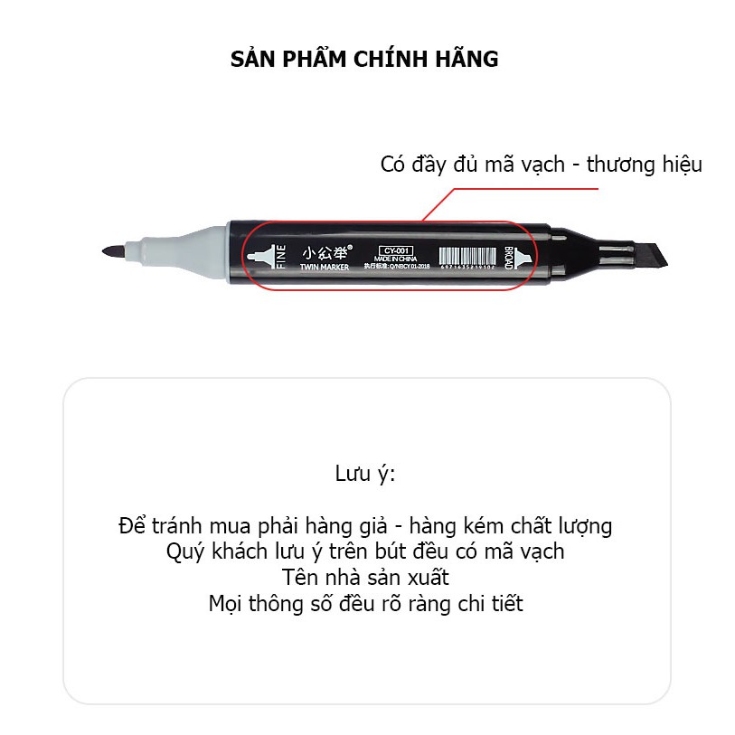 Bộ bút màu dạ cồn 2 đầu, bút màu Touch chất lượng cao, bút màu vẽ - (Đủ loại lựa chọn)