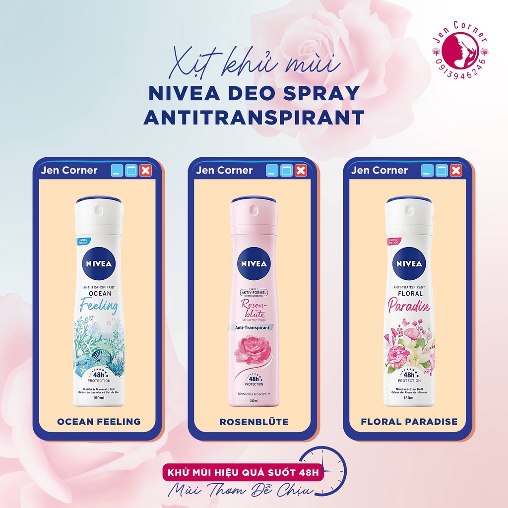 [Có sẵn] xịt khử mùi nivea - hàng đức