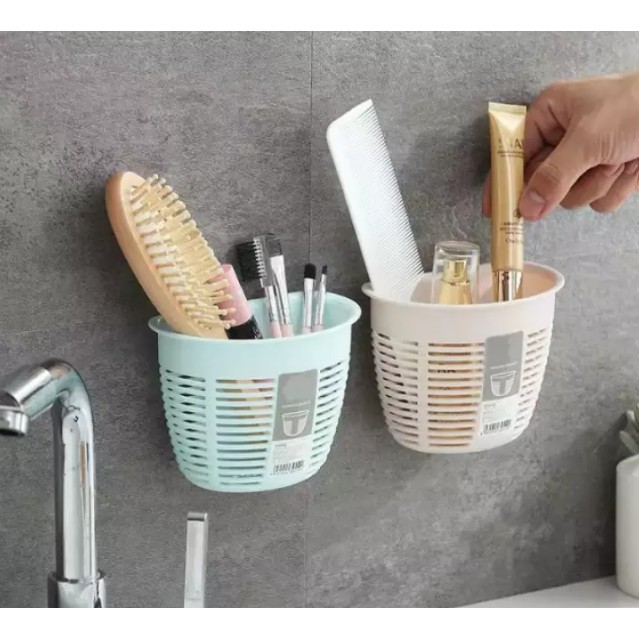 Giỏ nhựa đựng đồ dùng nhà bếp và nhà tắm dán tường - nhỏ gọn tiện lợi