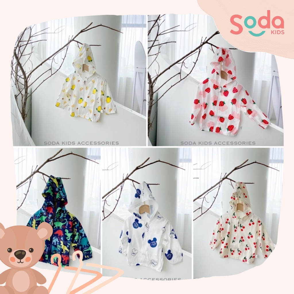 Áo chống nắng vải cotton thông hơi thoáng cho bé (05 màu)