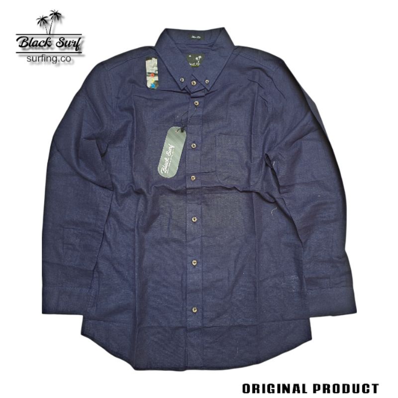 Đen Áo Sơ Mi Dáng Dài Màu Xanh navy / Xanh Dương Đậm KPJP-06