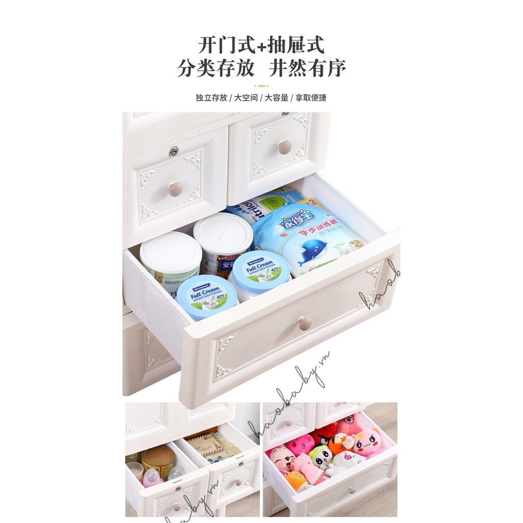 Tủ nhựa SASA 5 tầng lắp ghép cao cấp, đựng quần áo trẻ em, đồ cho bé