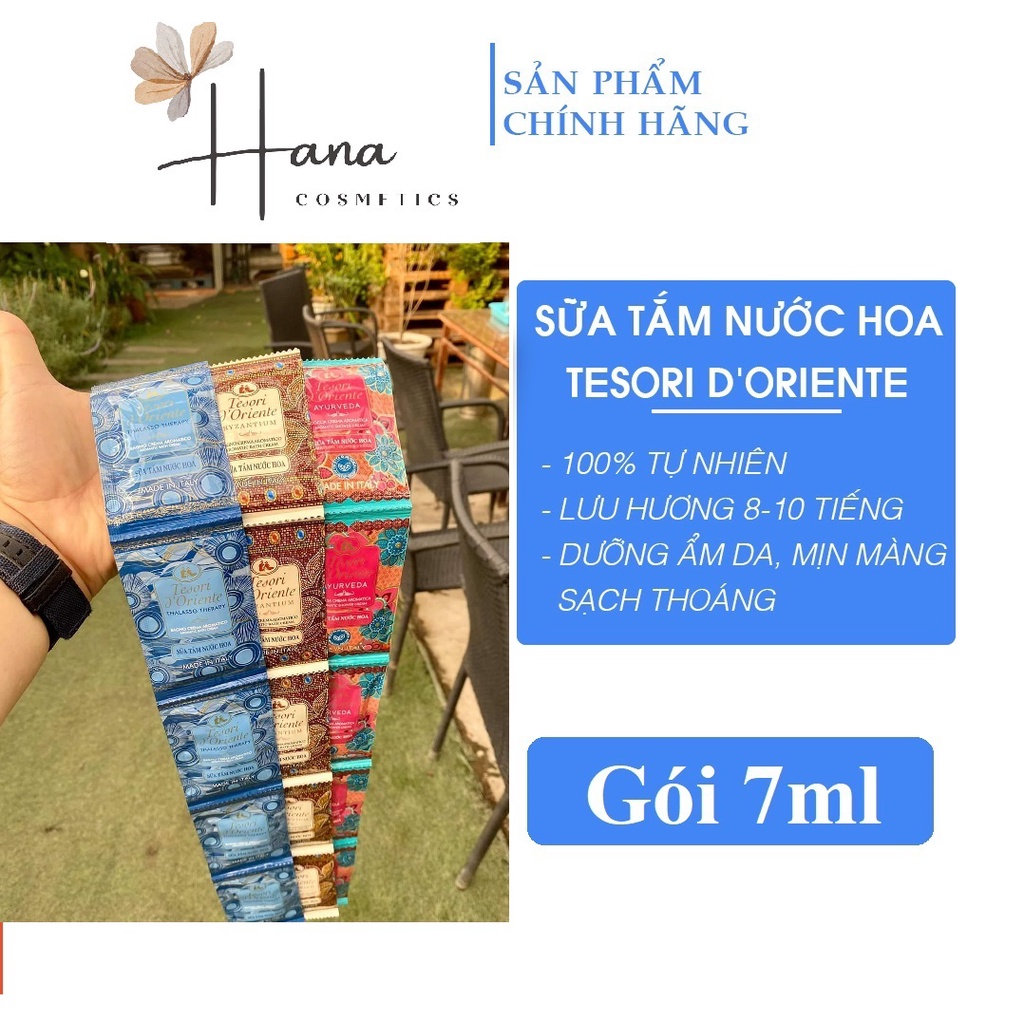 Sữa tắm nước hoaTesori - Gói dùng thử 7ml, Sữa tắm lưu hương lâu Nhập Khẩu ITALIA, càng dùng càng mê | BigBuy360 - bigbuy360.vn