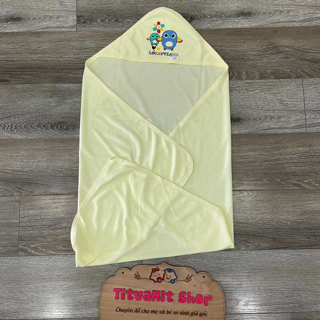 Chăn ủ hằng trang cotton in hình mũ, chăn ủ cho bé sơ sinh mùa hè vải cotton