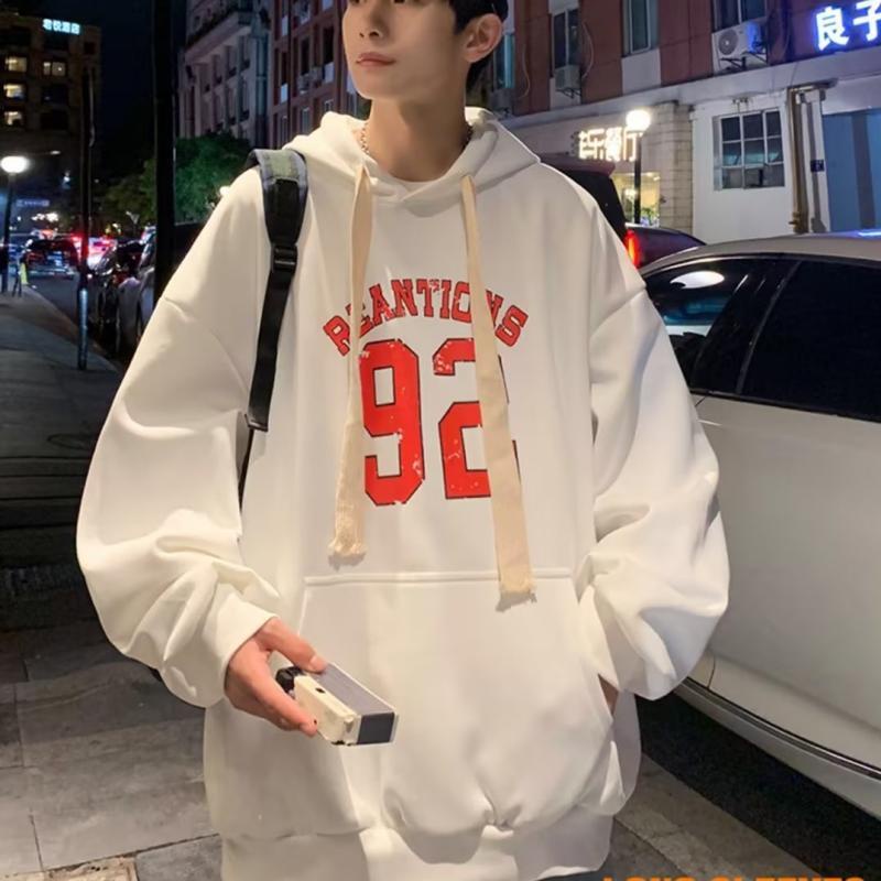 Áo Hoodie Dáng Rộng Có In Chữ Phong Cách Thời Trang Hàn Quốc Cho Nam Giới