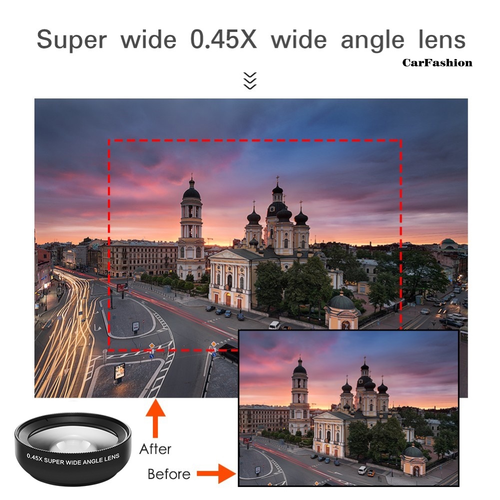 CYSP_Universal Mobile Phone 0.45X Wide Angle 12.5X Macro HD Lens for iPhone Android