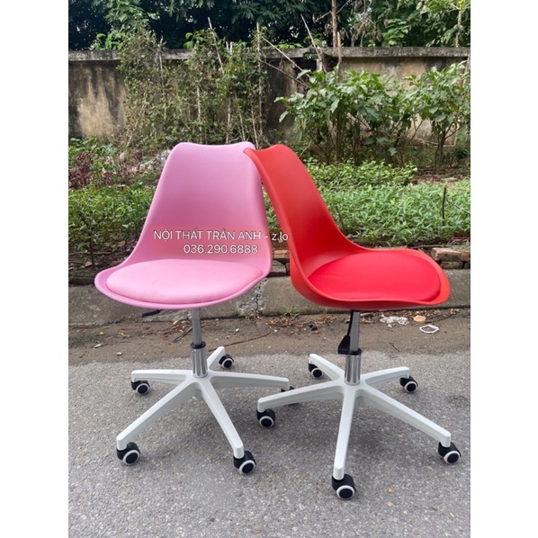 Ghế làm việc - ghế trang điểm -chân xoay ( j05 bánh xe )