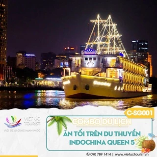 Hồ Chí Minh [E-voucher] bữa tối 5 sao trên du thuyền Indochina Queen | Việt Úc Tourist