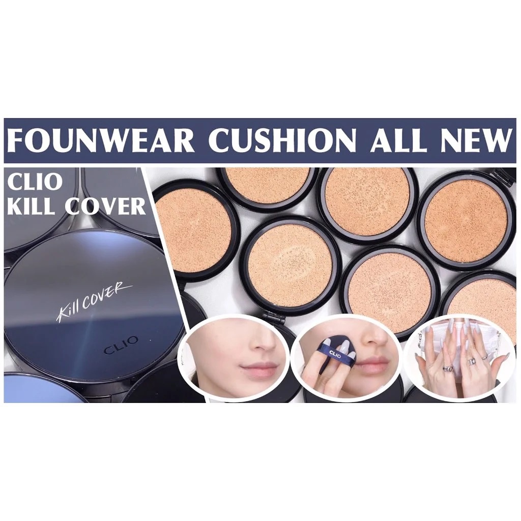 Phấn Nước Cushion Che Phủ Hoàn Hảo Lâu Trôi CLIO Kill Cover Founwear All New SPF50+ PA+++ (Tặng kèm lõi)