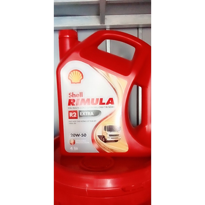 Dầu động cơ Shell Rimula R2 20W50 CAO CẤP 4 lít chuyên dùng cho xe chịu tải