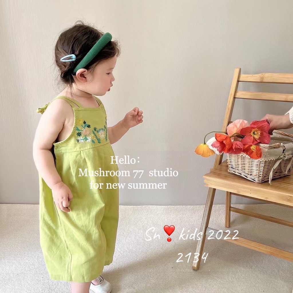 Yếm jum bé gái, yếm bé gái thuê hoa chất đũi mềm mát thấm hút tốt kiểu dáng đáng yêu TONY MEDIA HẰNG KIDS