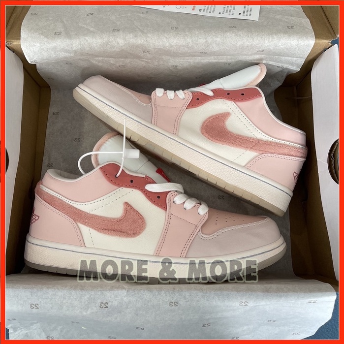[More&amp;More] Giày Sneaker Jd 1 Low &quot;Pink Mighty Swoosher&quot; phiên bản cao cấp X OG MSZ3229