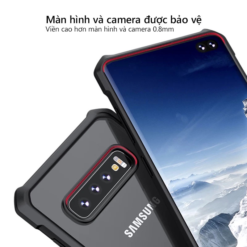 Ốp lưng XUNDD Samsung S10+ ( Plus ) 6.4 inches Mặt lưng trong suốt, Viền TPU, Chống sốc