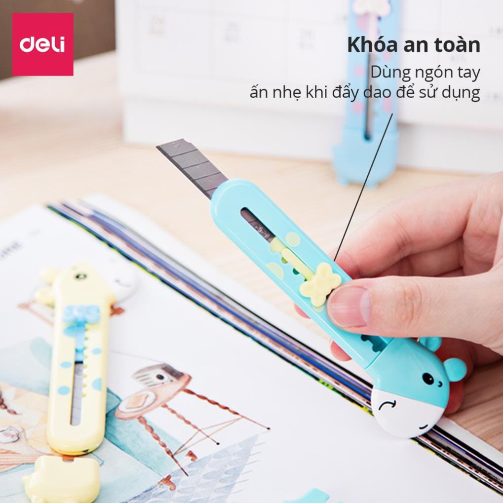 Dao Rọc Giấy Deli 55mm Hình Hươu Dễ Thương An Toàn Dễ Sử Dụng 2022 [Rẻ]