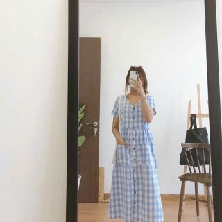 Maxi kẻ sọc xanh