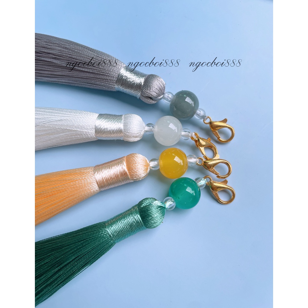 Tua Rua Có Móc Treo Vàng Xỏ Hạt Màu Tổng 15cm Trang Trí Nhiều Màu