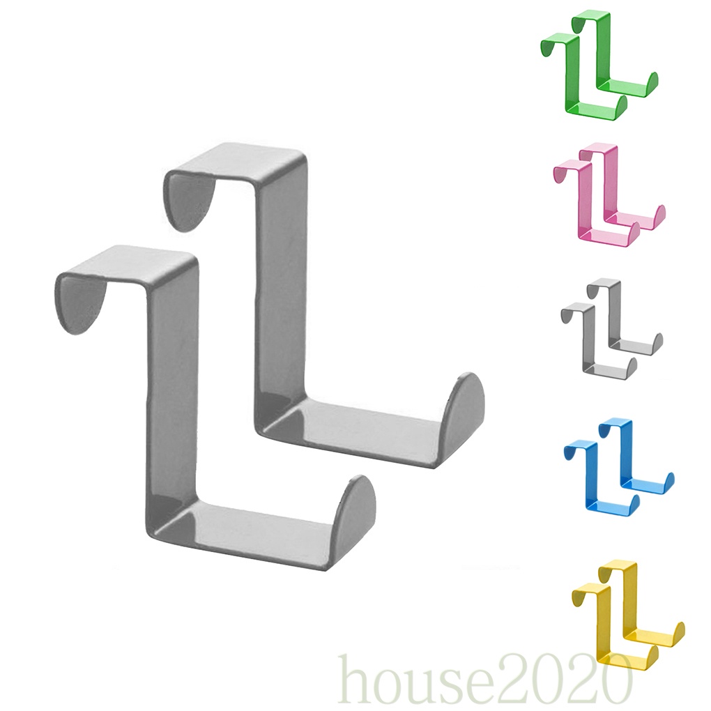 Set 2 móc treo đồ gắn cửa bằng thép không gỉ tiện dụng cho nhà bếp/ văn phòng 2020