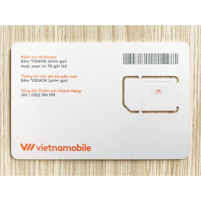 Sim siêu data vietnammobile [ 30 Gb tốc độ cao ] Ko có gói tháng đầu,