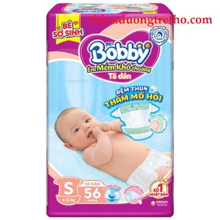 Bỉm Bobby miếng lót/tã dán size 64m, SS40, S56