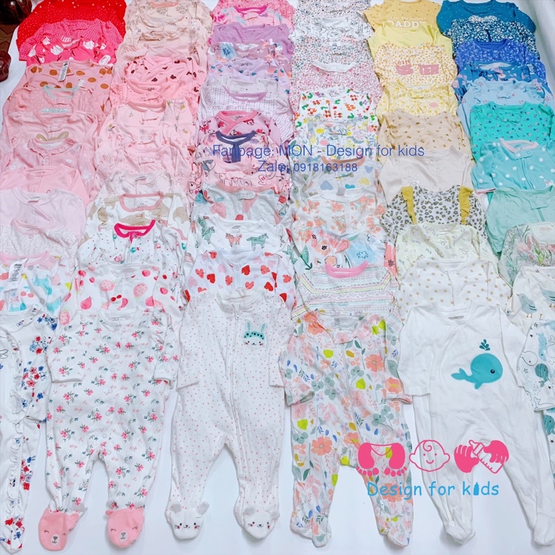 Sleepsuit tiny, bộ body dài tay xuất dư kèm BAO TAY LẬT cho bé SINH NON, SƠ SINH THIẾU THÁNG, SINH ĐÔI