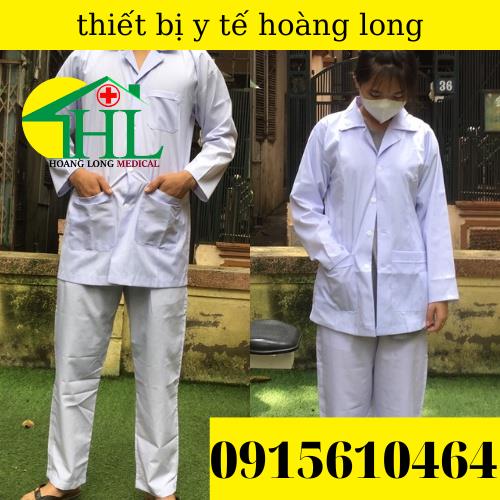 Bộ Quần Áo Blouse (Blue) Y Tá Nữ Dài Tay Dáng Ngắn
