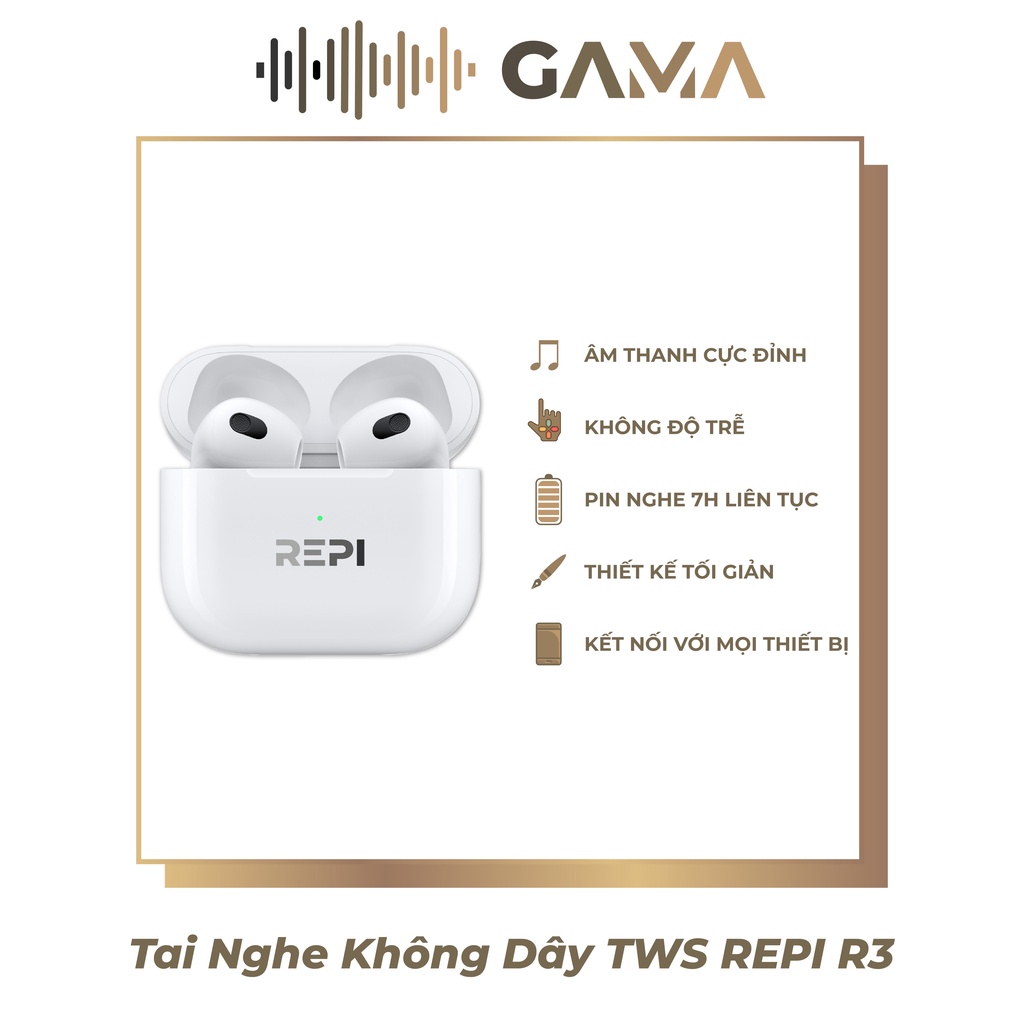Tai Nghe Bluetooth Không Dây REPI R3 GPS- Sạc Không Dây-Đổi Tên- Định Vị
