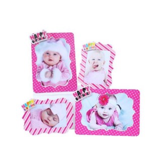 Set 4 khung hình giấy để bàn trang trí sinh nhật cho bé trai, bé gái