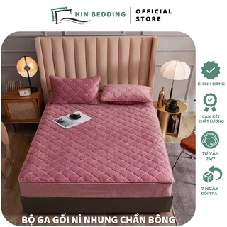 BỘ GA GỐI NỈ NHUNG CHẦN BÔNG HIN BEDDING DÀY DẶN CAO CẤP (TẶNG KÈM TÚI XÁCH)